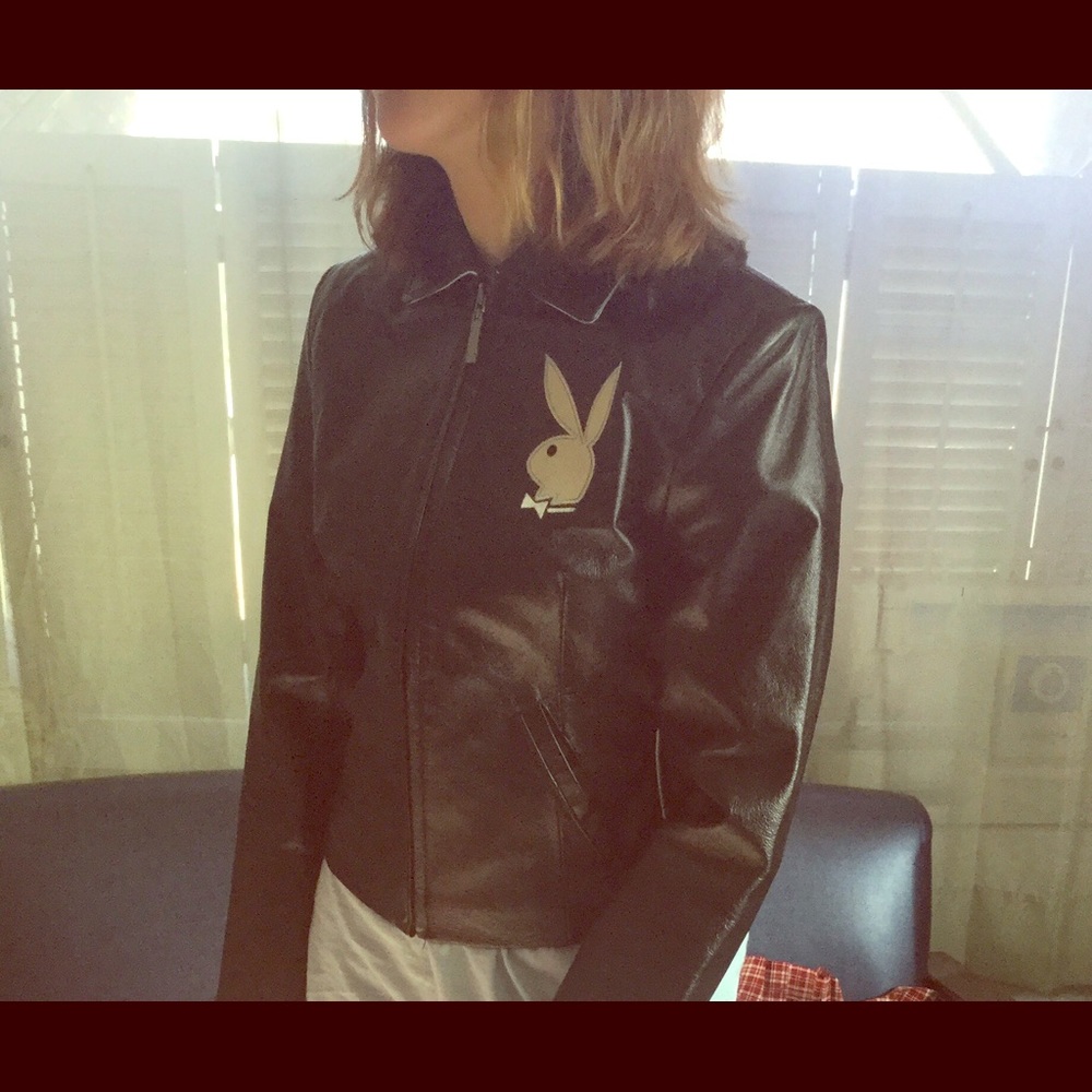 PLAYBOY leather black jacket